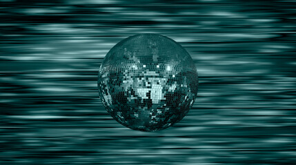 Fototapeta na wymiar View of green Party Disco Ball 