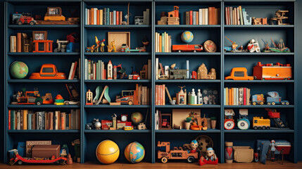 shelves with children toys generative ai