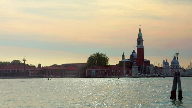 Church San Giorgio Maggiore seen across the water. Venice, Italy.