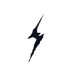Obraz premium Lightning bolt logo icon sign Hand drawn grunge ink sketch Bad weather symbol emblem Gothic cyber style Modern abstract future tech design Fashion print clothes apparel greeting invitation card ad