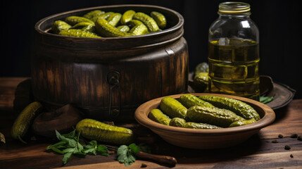 pickled cucumbers, pickles gherkin generative ai