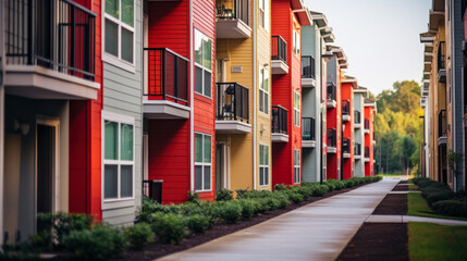 Naklejka premium sale of new apartments in a residential complex generative ai