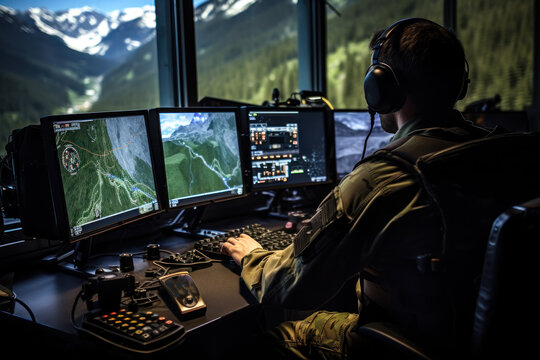 military drone operations are controlled from a computer generative ai