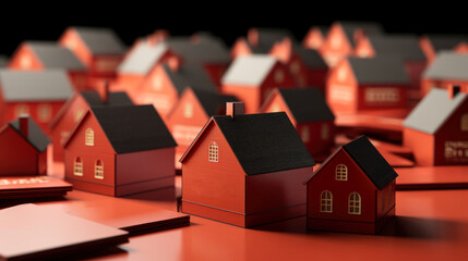 small houses, real estate sale concept generative ai
