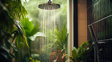 rain shower fresh summer water generative ai