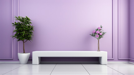 Flowers on purple background. Generative AI.