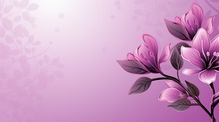 Flowers on purple background. Generative AI.
