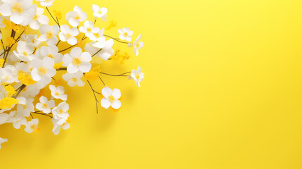 Floral yellow background. Generative AI.