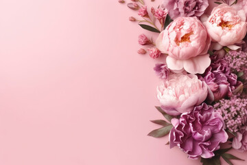 Obraz na płótnie Canvas Bouquet of pink roses. Generative AI