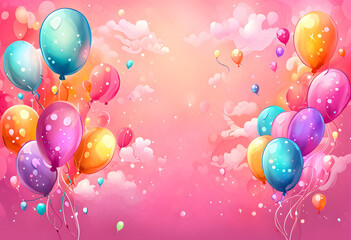 3d Festive birthday anniversary with box gift white pink and gold helium balloons background