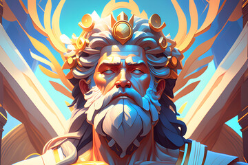 Zeus, the king of the gods, who looks down on everything. Generative AI