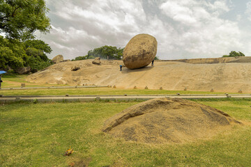 Lord krishna's butter ball in mamallapuram tamil nadu 