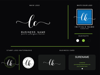 Minimalist lc Logo Design, Signature lc Wedding Logos