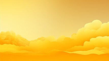 Clouds on yellow background. Generative AI.