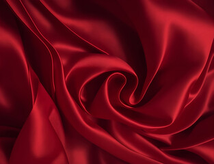 Red silk or satin luxury fabric texture can use as abstract background illustration ,ai generative