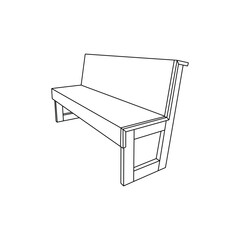 Seat line minimalist simple icon furniture logo vector illustration design template
