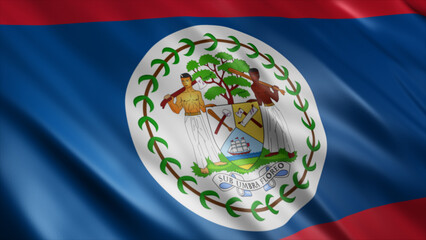 Belize National Flag, High Quality Waving Flag Image 
