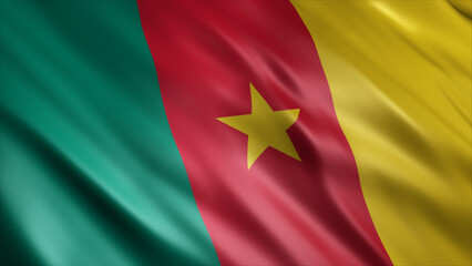 Cameroon National Flag, High Quality Waving Flag Image 
