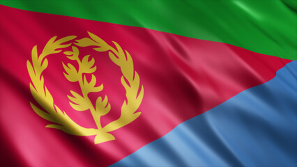 Eritrea National Flag, High Quality Waving Flag Image 
