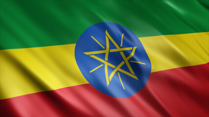 Ethiopia National Flag, High Quality Waving Flag Image 
