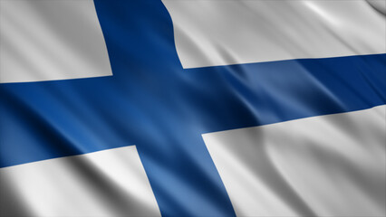 Finland National Flag, High Quality Waving Flag Image 
