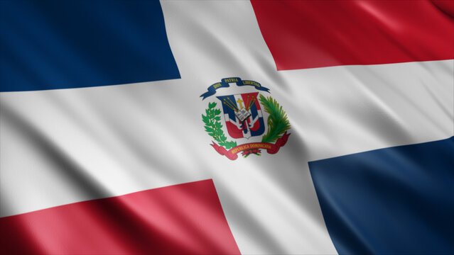 Dominican Republic National Flag, High Quality Waving Flag Image 
