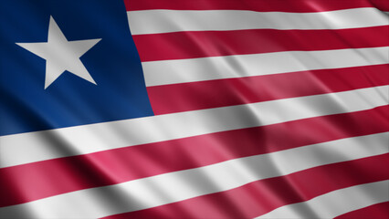 Liberia National Flag, High Quality Waving Flag Image 
