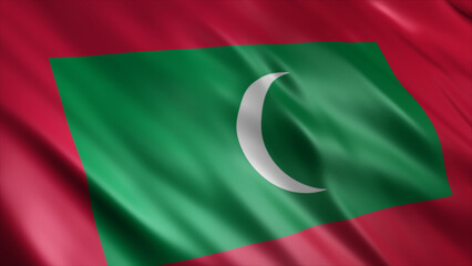 Maldives National Flag, High Quality Waving Flag Image 