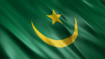 Mauritania National Flag, High Quality Waving Flag Image 