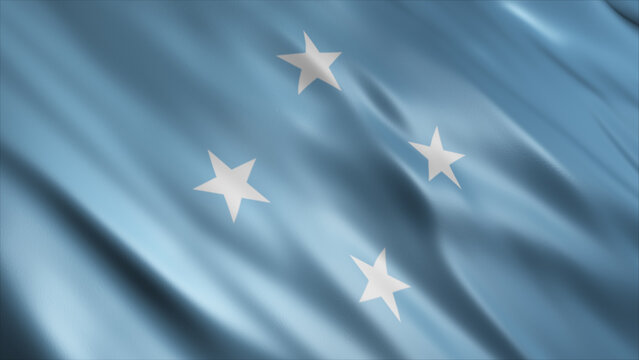 Micronesia National Flag, High Quality Waving Flag Image 