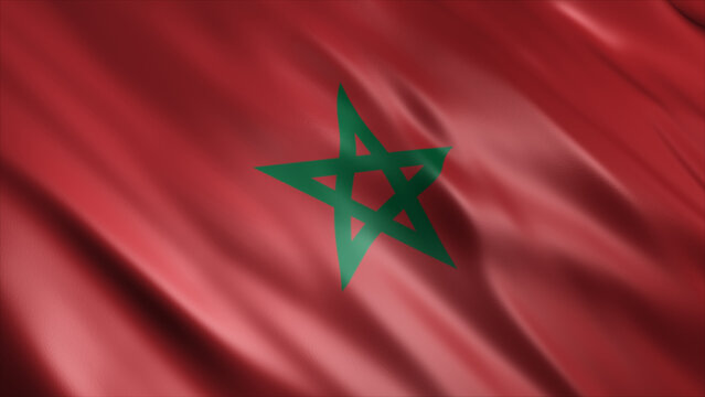 Morocco National Flag, High Quality Waving Flag Image 