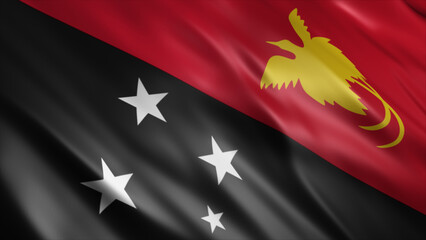 Papua New Guinea National Flag, High Quality Waving Flag Image 