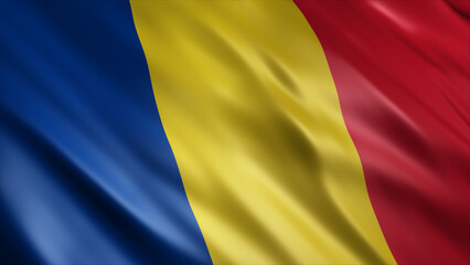Romania National Flag, High Quality Waving Flag Image 