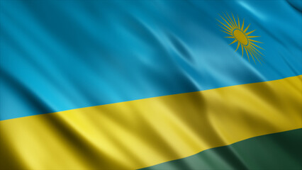 Rwanda National Flag, High Quality Waving Flag Image 
