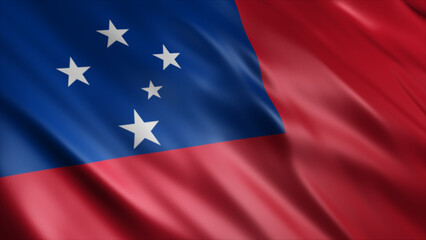 Samoa National Flag, High Quality Waving Flag Image 