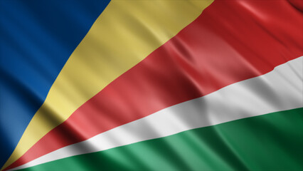 Seychelles National Flag, High Quality Waving Flag Image 