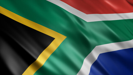 Fototapeta premium South Africa National Flag, High Quality Waving Flag Image 
