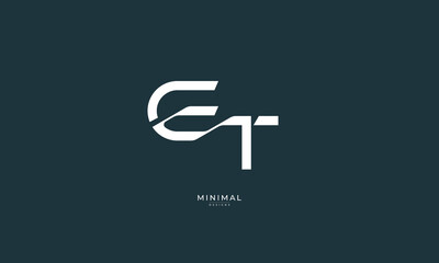 Alphabet letter icon logo ET