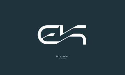 Alphabet letter icon logo EK