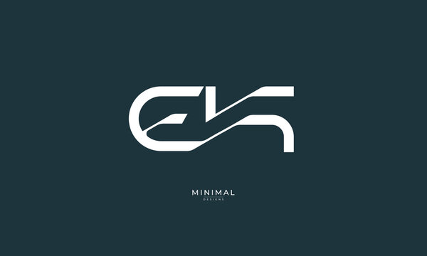 Alphabet letter icon logo EK