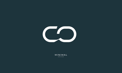 Alphabet letter icon logo CP