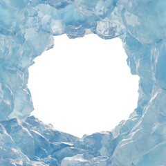 Frame of ice mountain cave with isolated on transparent background - PNG file, 3D rendering illustration, Clip art, cut out and element