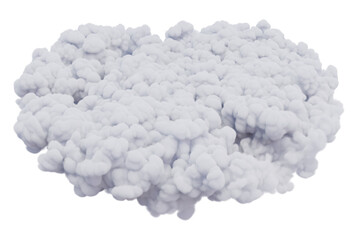 Brain shape cloud with isolated on transparent background - PNG file, 3D rendering illustration, Clip art, cut out and sky elements