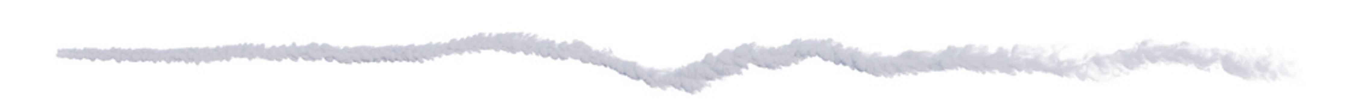 Line of cloud trail shape with isolated on transparent background - PNG file, 3D rendering illustration, Clip art, cut out and sky elements
