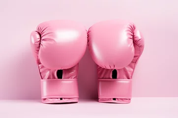 Stickers pour porte Fitness Boxing gloves. Victory over breast cancer