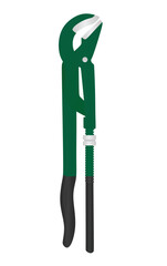 Green adjustable pliers. vector illustration