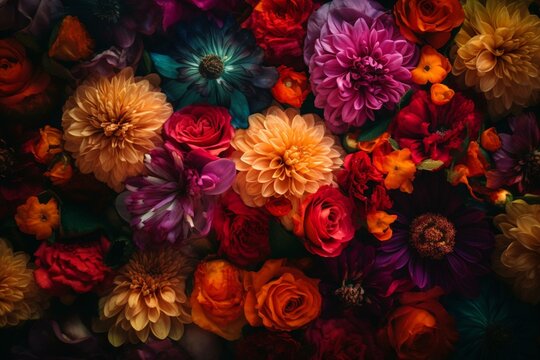 A colorful floral background. Generative AI © Steven