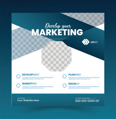 Digital business marketing banner for social media post template,Suitable for social media post, instagram story and web ads. Vector illustration with Space to add,Creative social media post banner te