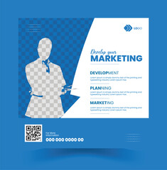 Digital business marketing banner for social media post template,Suitable for social media post, instagram story and web ads. Vector illustration with Space to add,Creative social media post banner te