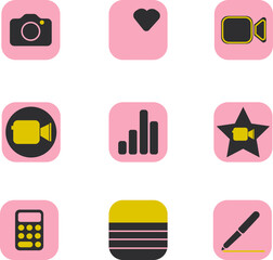Mobile icon for smartphone. Icons for iPhone